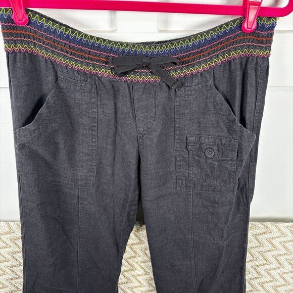 Hei Hei Anthropologie Linen Blend Embroidered Waist Casual Pants - Picture 2 of 7